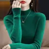 Suéter Puyuan 100% Lana Pura Otoño e Invierno para Mujer Sin Costuras de una Pieza Engrosado Cuello Medio de Tortuga Camiseta Interior Base para Mujer