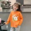 Top Casual Infantil Cartoon para Primavera e Outono de 2026, Roupa de Algodão Puro para Meninas, Camiseta de Manga Longa Super Fofa e Estilosa