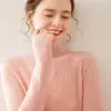 Suave y Sedoso Cachemir de Bebé Tejido de Punto para Mujer Cuello Alto Medio Tejido de Punto Delgado para Poner Debajo Otoño e Invierno Tejido de Punto de Lana Sin Costuras