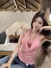 Camisola de tiras para chica atractiva, estilo verano de pura lujuria, sin mangas, espalda hermosa, corta, top base exterior para chica atractiva