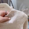 Suéter de Punto con Media Cuello Alto y Bordes de Orejas para Niños, Otoño 2025 Suave y Sedoso Ropa para Niños, Camisa de Capa Interior Estilo Coreano