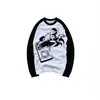 Y2k retro americano moda urbana punk moderno estampado gótico estilo oscuro holgado versátil moda traje casual