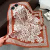 Nuevo Pañuelo Cuadrado Grande de 90 cm, Elegante Pañuelo de Seda Sarga para Mujer, Bufanda Chal de Moda para Primavera y Otoño para Decoración