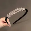 Faixa de Cabeça de Veludo Coreano com Strass Laço Liga Metálica Grampo de Cabelo Joia Grampo de Cabelo Diamantado Antiderrapante Acessórios de Cabelo Venda por Atacado