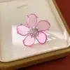 Pendientes de Flor Rosa para Mujer Sin Agujeros, Incrustados con Circonita, Estilo Coreano Dulces y Únicos Pendientes de Nicho, Pendientes de Lujo Ligero y de Alta Gama
