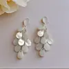 Brincos de Concha com Franjas Retrô Franceses Estilo Princesa Moda de Luxo Leve Gancho de Orelha Literário de Nicho de Ponta