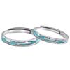 Anel de Casal Jin Hongsheng Prata de Lei s925 Design de Nicho Esmalte Anel Aberto Joia de Mão Masculina e Feminina