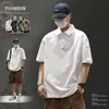 Camisa polo de manga corta de peso pesado 280G para hombre, nuevo estilo de verano, corte holgado, talla grande, camiseta casual, al por mayor