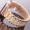 Pulseira de Metal com Pedras de Diamante Céu Estrelado para Apple iWatch 9 / Apple Watch S10/S11 Pulseira de Relógio Feminina Compatível com 38-49mm