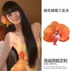 Nuevos Colores Flor Phalaenopsis Pinza de Pato Pinza para el Cabello en la Parte Posterior de la Cabeza para Mujer Pinza Horizontal Lateral Pasador