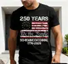 Camiseta Europea Transfronteriza Talla 250Th Día de la Independencia EE. UU. Estampada con Cuello Redondo y Mangas Cortas