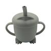 Vaso de Paja de Silicona para Bebé con Tapa, Entrenamiento para Beber Agua Anti-Caída y Anti-Escaldaduras, Vaso para Aprender a Beber para Niños, Punto de Fábrica Transfronterizo