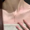 Colar Pingente de Aço Inoxidável com Pedras Coloridas e Cravejado de Diamantes, Corrente Clavicular de Luxo Leve de Alta Qualidade, Colar Estilo Étnico Retrô