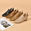 Zapatos de Tobillo para Mujer de Cuero Suave con Punta Fina Estilo Retro de Comercio Exterior, Novedad de Otoño, Versátiles, Tacón Bajo de 3 cm, Suela Gruesa, Zapatos Versátiles Antideslizantes