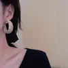 Nuevos Pendientes de Aro Trenzados de Moda Otoño e Invierno para Mujer, Únicos de Gama Alta Elegantes, Pendientes en Forma de C con Patrón de Zebra Contrastante