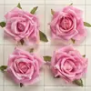 Conjunto de alta qualidade com 15 peças de cabeças de flor de rosa de seda artificial rosa para presilhas DIY, grinaldas, arranjos florais e acessórios decorativos