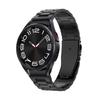 Correa de reloj de acero inoxidable con botón y hebilla de salto plegable de metal de tres cuentas, compatible con Samsung Watch6.