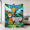 Manta de Franela Estampada Digitalmente de Alta Definición con Animales Lindos de Comercio Exterior, Patrón de Dinosaurio 3D, Manta Infantil, Manta para Todas las Estaciones