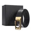 Cinturón de Regalo Empresarial para Hombre, Cuero Genuino Granulado, Hebilla Automática, Cinturón de Hombre de Primera Capa de Piel de Vaca, Logo Impreso Personalizado