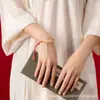 Nuevo Nuevo Estilo Chino Pulsera de Cuerda Roja con Monedas de los Cinco Emperadores Pulsera del Año Animal de Año Nuevo Regalo de Cumpleaños Universal para Hombres y Mujeres Parejas