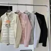 Chaqueta acolchada de retazos de lana de corte entallado con cuello alto para otoño e invierno para mujer 13132