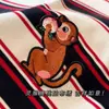 Xiaohe está a punto de ser ascendido al rango de General~ Camiseta de punto con logo bordado a rayas de color algodón en bloques de color, manga corta, para mujer, nueva para primavera M0301C