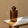 Jarrón de Vidrio Marrón Vintage Estilo Ins Nórdico Transparente Marrón Arreglo Floral Hidropónico Recipiente para Flores Frescas Decoración