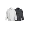 Escolha do Staff Camisa Jaqueta Seersucker Xadrez Retro Tendência Manga Longa Retro Masculina e Feminina Preto e Branco Cs127
