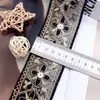 Encaje de organza bordado con lentejuelas de 5.3 cm de ancho, estilo étnico multicolor, material para ropa, zapatos, accesorios, materiales decorativos