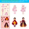 6 Piezas/Paquete Transfronterizo Nuevo Vestido para Niñas Disfraz Cara Cambiante Pegatinas Juguetes de Descompresión Hechos a Mano para Niños Pegatinas DIY Venta al por Mayor