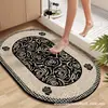 Nuevo Estilo Alfombrilla Sencilla para Suelo Baño Inodoro Puerta de Entrada del Baño Hogar Antideslizante Absorbente Fácil de Limpiar Resistente a la Suciedad Rápida Felpudo