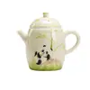 Juego de Té de Panda Pintado a Mano de las Dinastías Tang y Song, Tetera de Cerámica Arita con Filtro de Agujeros Redondos para Uso Doméstico, Tetera de Mano