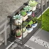 Estante Colgante para Flores de Balcón para Uso Doméstico, Estante de Almacenamiento para Plantas Verdes sin Taladro, Organizador de Plantas en Macetas de Doble Capa para Suculentas y Cactus