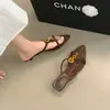 Sandalias de moda coreana versátiles y modernas de punta baja para mujer, nuevos mocasines elegantes sin cordones de verano 2026