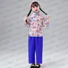 Traje de actuación de niña de aldea para niños Recolección de té Danza Yangge Hermana agricultora Traje de Aqing Niña pequeña Étnico