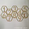 Señales de Número de Mesa de Madera Transfronterizas 1-40 Hexagonales Huecas Posavasos Numéricos Bar Cafetería Boda Números Señales de Madera