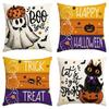 Funda de Almohada de Halloween al Por Mayor de Amazon Transfronteriza Popular Temu Lino Felpa Cuadrada Funda de Almohada Funda de Almohada Cómoda