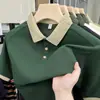 Camiseta Polo Masculina Versátil de Manga Curta com Logo de Cavalo de Comércio Exterior para Homens Jovens e de Meia-Idade, Top Slim Fit Casual para Negócios com Gola de Lapela