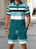 Comércio Exterior Aliexpress Temu Moda Masculina Casual Camiseta Polo de Manga Curta Estampa 3D Conjunto de Roupas e Calças