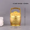 Cubo dorado "Fortuna Diaria" de latón macizo, decoración dorada vintage para el hogar, mascota de té de escritorio, adorno artesanal