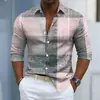Camisa masculina xadrez nova europeia e americana da Amazon para exportação, camisa masculina de manga comprida com elasticidade em quatro direções