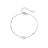 Pulseira Feminina de Zircônia com Diamantes Inteiros Prata de Lei s925 Estilo Coreano Luxo Leve High-end Pulseira Estrela Lua Borboleta Versátil