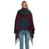 Rouyun Europeu e Americano Novo Outono e Inverno Acrílico Xadrez Botão de Chifre Capuz Capa Xale Capuz Capa Fabricante Atacado