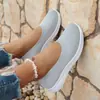Zapatos para Mujer 2025 Verano Nuevo Estilo Boca Baja Slip-On Transpirables Talla Grande Zapatos Casuales Transfronterizos Suela Suave Zapatos para Madre