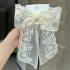 Novo Grampo de Primavera de Renda Super Transparente Feito à Mão com Laço Grande de Renda e Malha para Cabelo Headwear Europeu e Americano Transfronteiriço para Mulheres