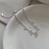 Pulsera Redonda de Perlas de Plata de Ley S925 Coreana de Moda para Mujer, Joyería de Plata Estilo Coreano, Pulsera Sencilla de Perlas, Estilo Ins, Versátil, Dropshipping