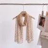 Nuevo pañuelo fino de seda con estampado floral pequeño 50*160, pañuelo largo de georgette estampado para mujer, protector solar, transpirable, versátil, pañuelo de viaje