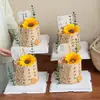 2026 Nuevo Estilo Chino Decoraciones para Pastel del Día del Maestro Adornos Girasol Orquídea Tarjeta de Inserto de Borde "Gracia Inolvidable del Maestro"