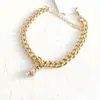 Oferta Especial Nueva Pulsera de Acero Titanio con Zirconia Conservadora de Color para Mujer con Colgante de Gema Gota de Agua Colorida y Lujosa Joyería de Números Romanos