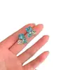 Aretes de Cubo de Azúcar de Cristal de Hielo Azul Sal Marina Super Flash para Mujer Aretes de Nicho de Lujo Ligero de Alta Calidad Aretes Únicos y Hermosos